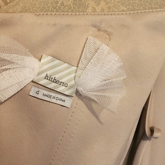 Anthropologie x BHLDN Hitherto Sleeveless Lace FLEUR Midi Dress Sandstone Sz 4 - Picture 12 of 13